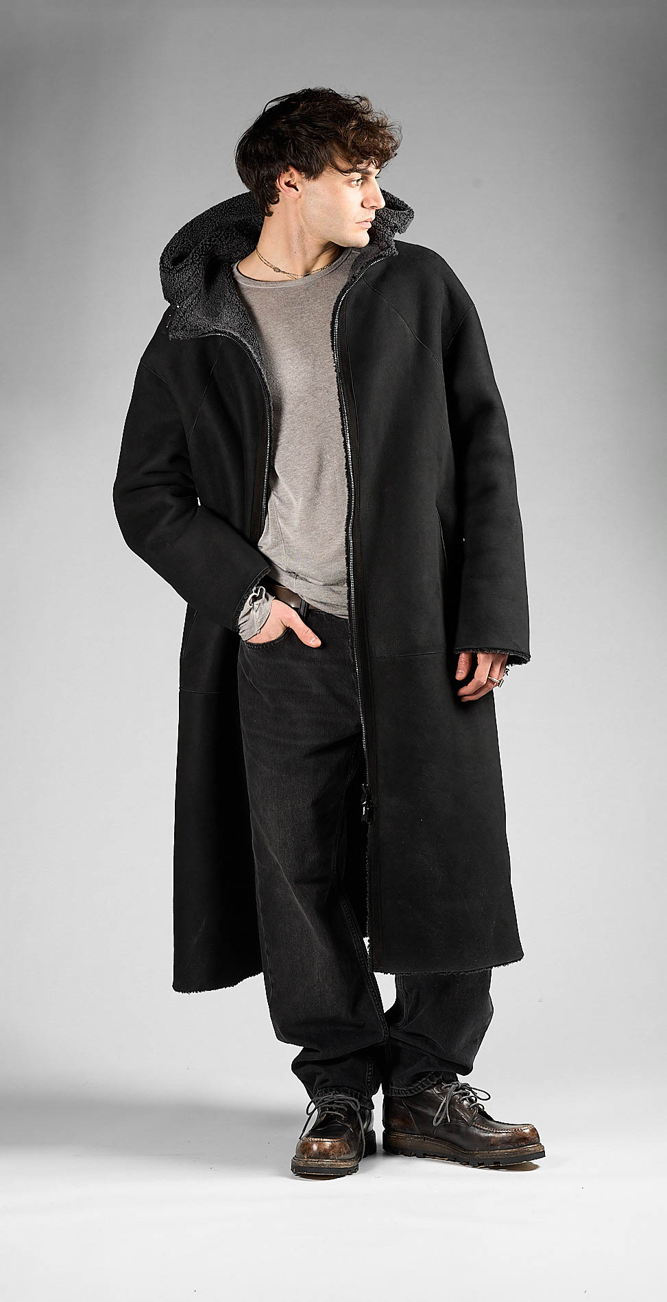 DANIELE BASTA LEATHER AND SILVER JACKET 